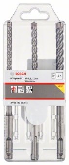 Набор из 3 ударных сверл SDS plus-5X Bosch 2608833912 (2.608.833.912)